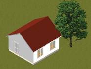 Rangka Baja Keluarga Kecil Rumah Prefab Bungalow / Rumah Prefab Kontemporer