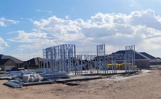 USA Prefabricated Light Steel Framing Villa House With Big Windows Single Family Home