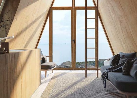 Prefab A Frame House Light Steel Hotel Unit Tiny Building Wooden Cabins For Holiday