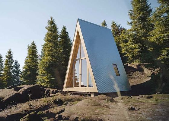 Rumah Prefab Rangka A Bangunan Baja Ringan Unit Hotel Kabin Kayu Untuk Liburan