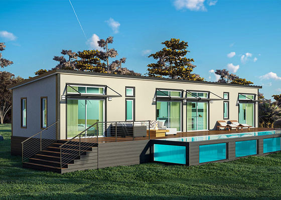 Prefab Rangka Baja Ringan Rumah Modular Villa Rumah Baja Ringan Kit Untuk Dibangun