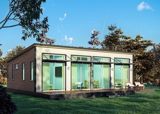 Mobile Mini Prefab Studio Modular Rumah Baja Rumah Kit Untuk Membangun Light Frame CFC Sheet