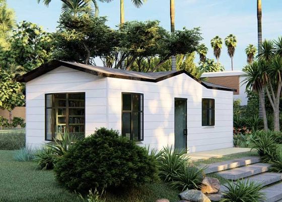 Rumah Prefabrikasi Kerangka Baja Ringan Bungalow Modular Rumah Lipat Dekorasi Kayu Plastik