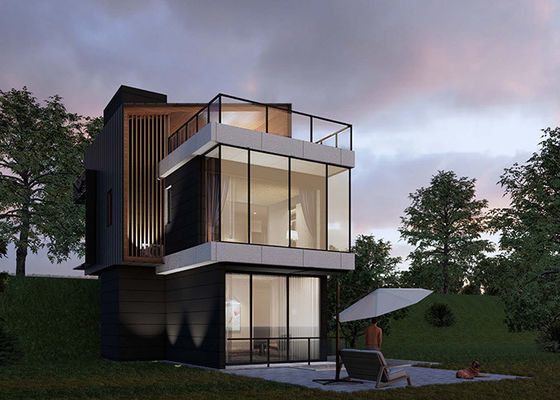 AS/NZS/USA Standar Prefab Rangka Baja Ringan Rumah Untuk Hidup Unit Hotel Modular Mewah