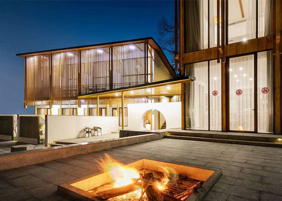 Kerangka Baja Gauge Ringan Hotel Prefabrikasi Rumah Multi Keluarga Dua Lantai Rumah perakitan cepat