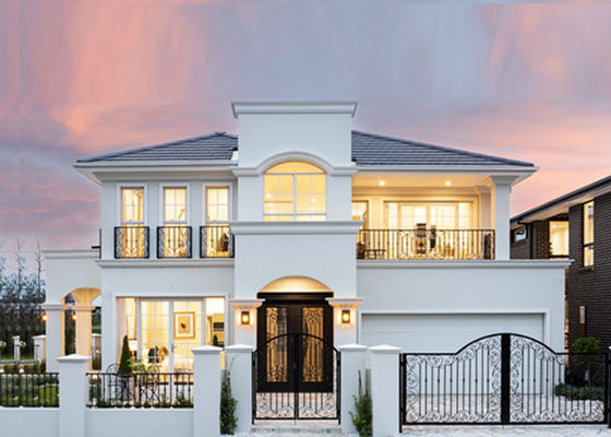 Rumah Modular Konstruksi Baja Ringan AS4600 Rumah Prefab Vila Townhouse Mewah