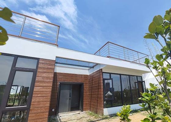 DEEPBLUE Prefab Wooden Bungalow With Light Steel Frame Construction Office Building