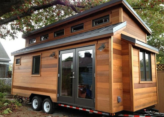 Rumah Mini Pracetak Struktur Baja Ringan Pracetak Modular Rumah Mungil Di Atas Roda
