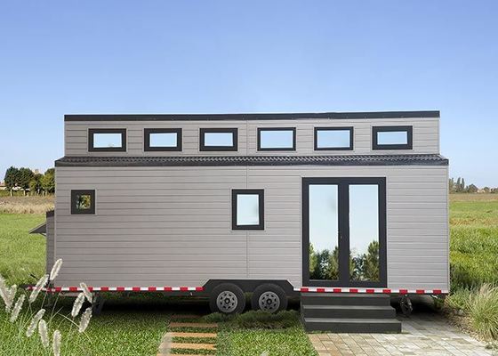 Modern Prefab Modular Home Luxury Caravan Rumah Kecil Beroda Dikirim Dengan 40 FR Container Pengiriman