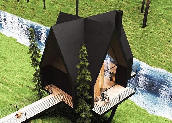 Kabin Mewah Rumah Prefab Dengan Rangka Baja Ringan Rumah Modular Untuk Airbnb