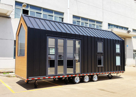 Australia Standard Light Steel Structure Rumah kecil dengan trailer pada roda untuk berkemah