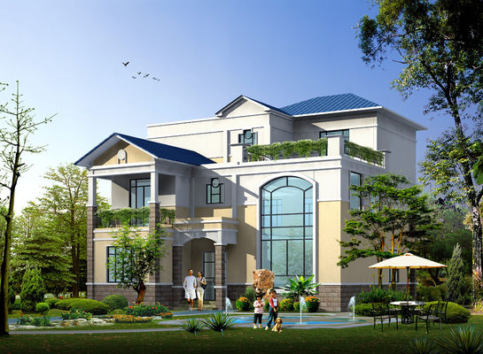 Pabrik Bangun Panel Sistem Struktur Baja Villa Prefab New Desain Custom House