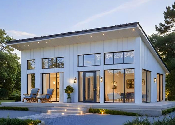 NS/AS Rumah Pantai Prefab Bungalow Kayu Prefab Living Complete Dengan 3 Kamar Tidur