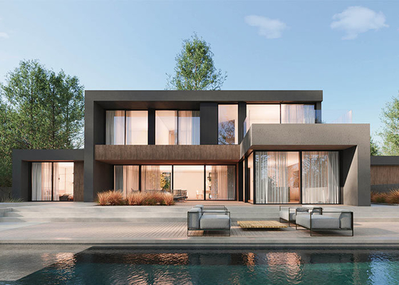 Rumah Prefab Modular Mewah Dengan Kerangka Baja Berukuran Ringan, Murah & Bergaya