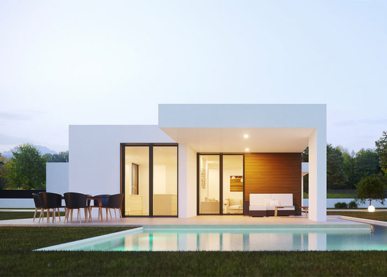 Rumah Prefab Modular Mewah Dengan Kerangka Baja Berukuran Ringan, Murah & Bergaya