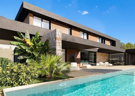 Rumah Mobil Mewah Rumah Prefabrik Villa Hotel Kapsul 5 Kamar Tidur Dengan Kolam Renang Luar Ruang