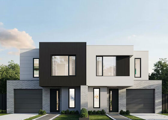 Kit Rumah Panel Baja Prefabrikasi China 40 Kaki dengan Panel Sandwich Tahan Air Villa Mewah