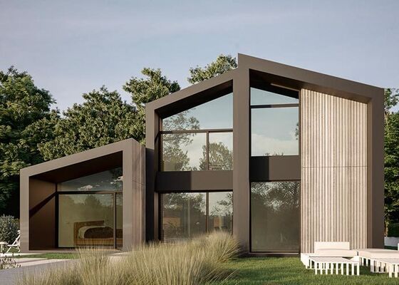 Rumah Prefab Villa Dan Bangunan Kantor Dengan Jendela & Pintu Aluminium Luar