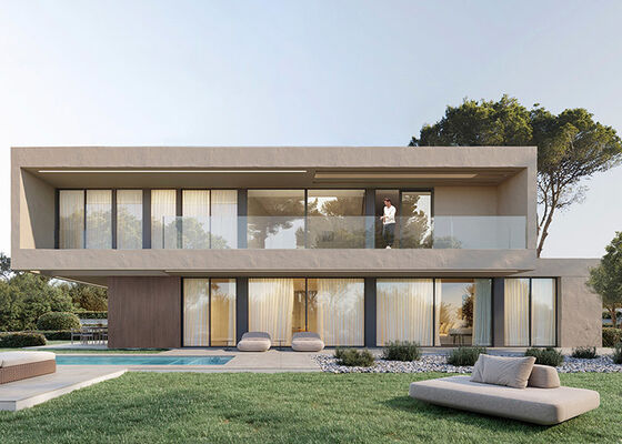 AS/NZS Standar Prefabrikasi Kerangka Baja Ringan Modular Rumah China Panel Sistem