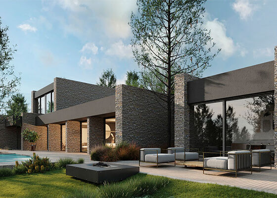 Sertifikasi ICC-ES Rumah modular dua lantai mewah modern mobil prefab ringan Stee kit