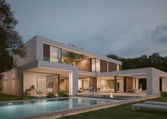 Desain Modern Rumah Modular Rumah Prefab Rumah Tinggal Panel Rumah Kit Dengan AS / AS Standar