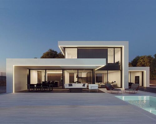 As/Us Modular Prefab Rumah Villa Mewah Dengan Kerangka Baja Ringan Untuk Kehidupan Keluarga Modern