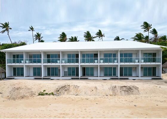 Pasar Amerika Selatan Prefab Modular Hotel Rumah Dengan Rangka Baja Ringan Fiji hotel