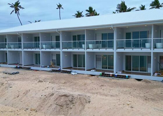 Rumah Prefab Modular Villa Rangka Baja Ringan Penggunaan Hotel Amerika Selatan Di Fiji