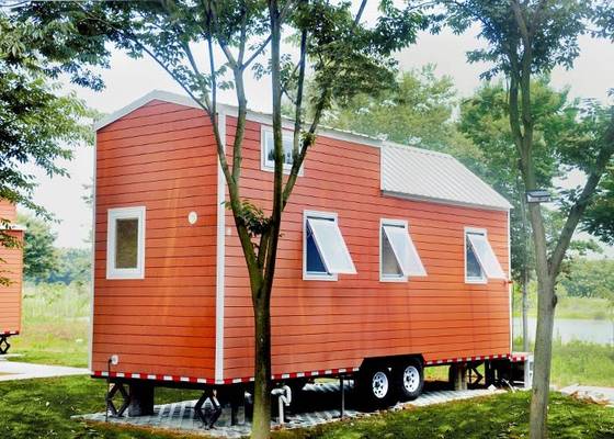 EU Standard Pre-Made Prefabricated Light Steel Structure Tiny House On Wheels With Trailer
