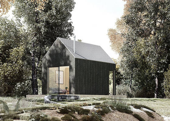 Standar Eropa Rumah Baja Prefab Kabin Kayu Chalet Loft Lantai Rangka Baja Ringan