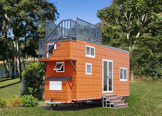 Rumah Mini Mewah Prefab Baja Ringan di Atas Roda Standar Australia Amerika