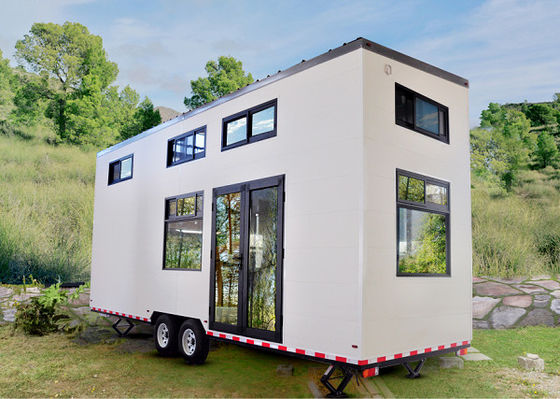 Prefabricated Tiny House On Wheels With Alu.Casement Door Air Conditioning Optional