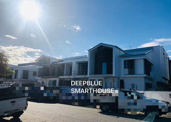 Menghemat Energi Murah Rumah Prefab Struktur Baja Modular Rumah Rumah Kota Prefabrikasi