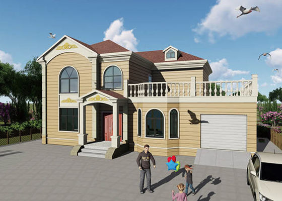 Papan Wpc Anti Angin Laminasi Rumah Prefab Ultra Modern Kerangka Rumah Baja Ringan