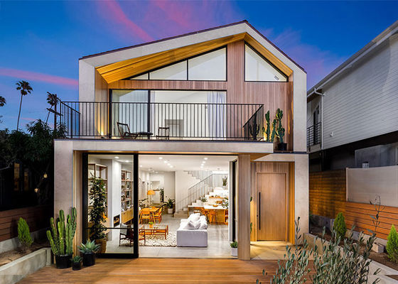 Rumah Modular 2 Lantai dengan Rangka Baja Ringan Prefabrikasi EU dengan Jendela Besar Villa Assisi