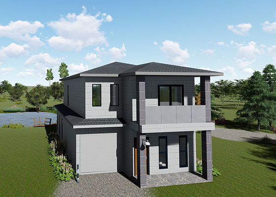 Rumah Mobil Kuat Rumah Baja Residential Villa Mewah 2 Lantai yang Baru Dirancang