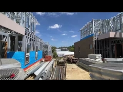 Menghemat Energi Harga terjangkau Rumah Prefab Struktur Baja Villa Bingkai Lembar Bawah