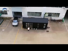 Struktur Baja Ringan Modular Rumah Kecil Prefab Di Roda Dengan Trailer Untuk Airbnb